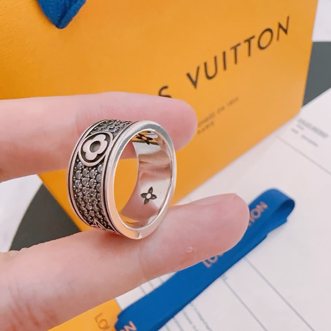 Louis Vuitton Silver Ring with Diamonds